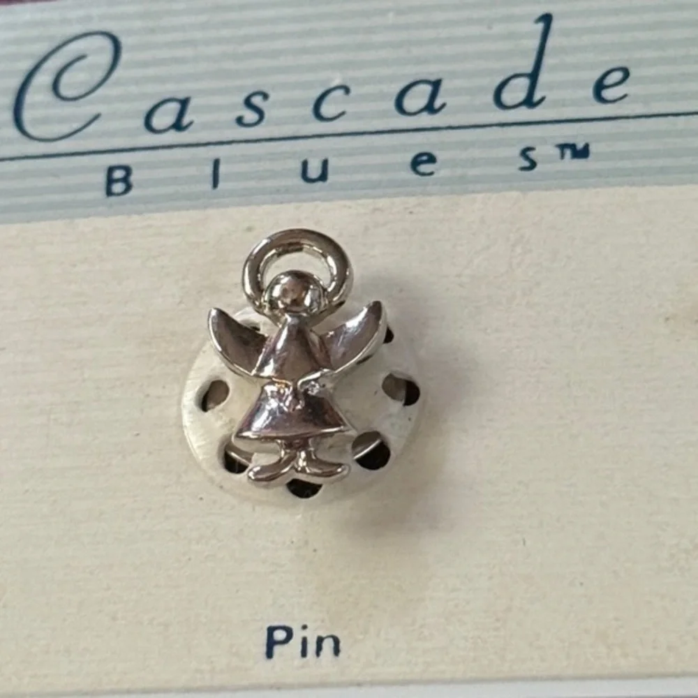 Cascade Blues Silver Angel Pin